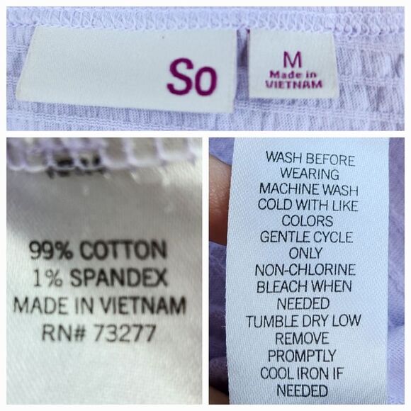 ☔️🍑SO Lavender Cropped Lettuce Trim Short Sleeve Top Medium - Picture 7 of 7